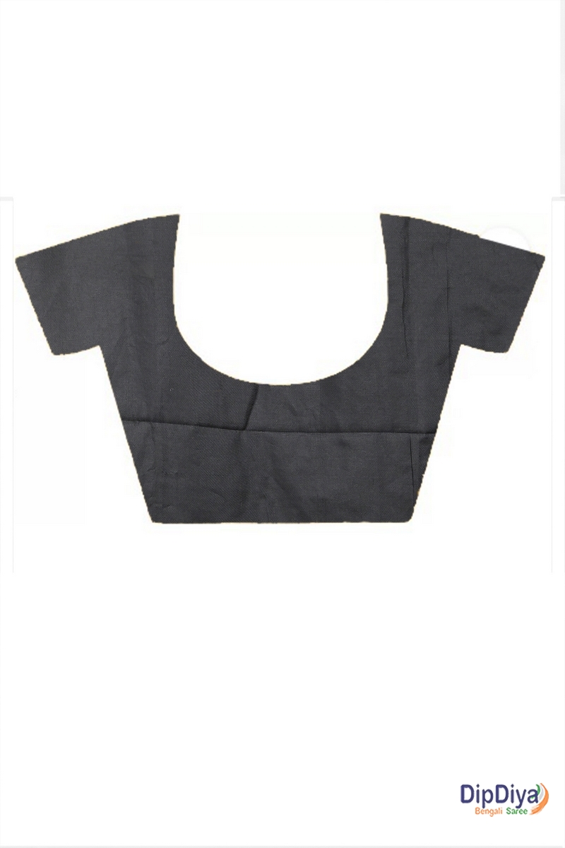 Black Cotton Blended Paraya Embroidery Handloom saree (303)